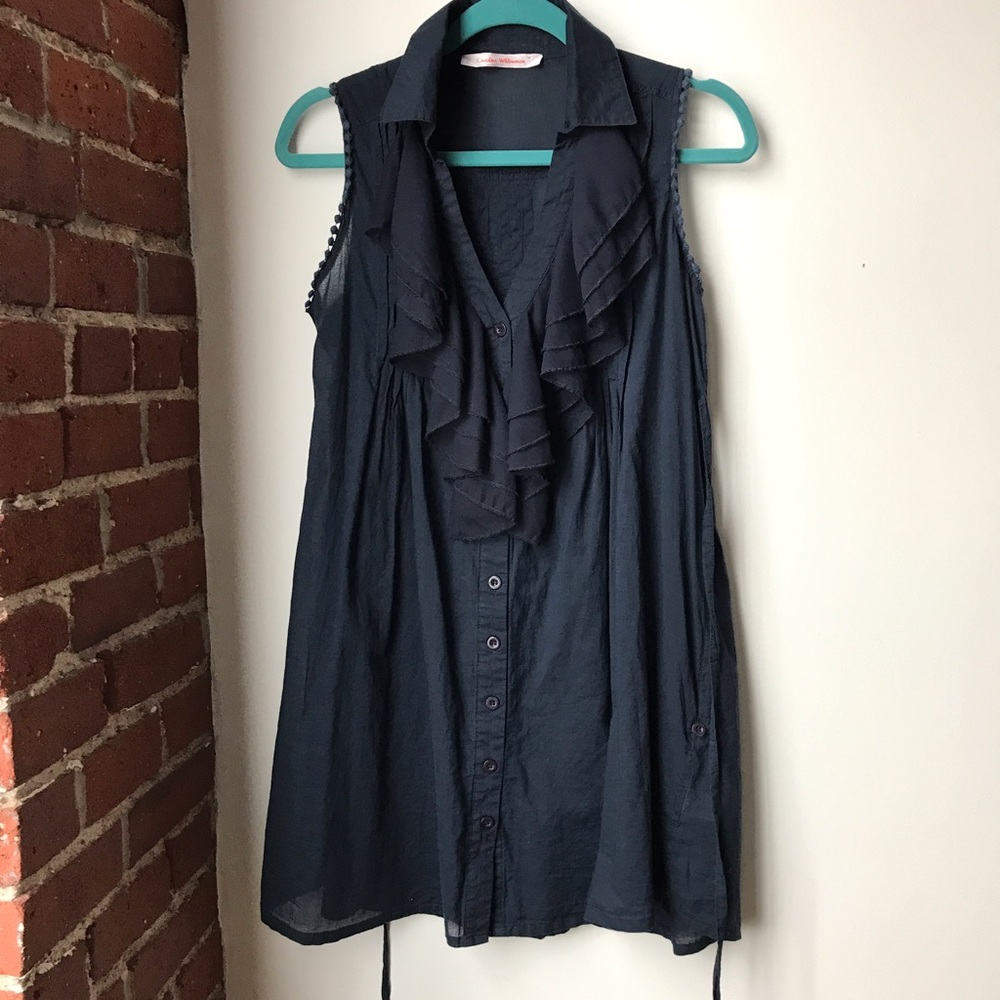 Carolina Williamson NWOT Vintage Navy Cotton Top